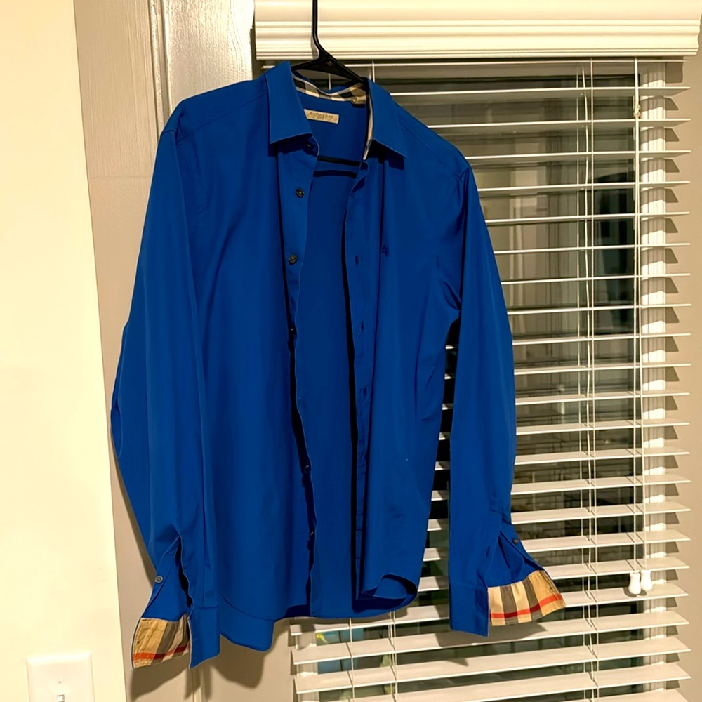 Royal blue Burberry dress shirt